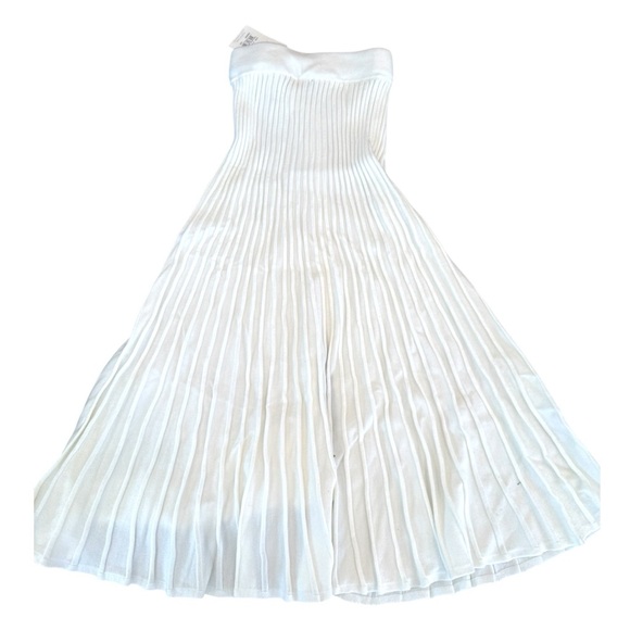 Bardot Knit Pleated Button Front Midi Skirt Winter White NWT XS Revolve - Picture 3 of 4